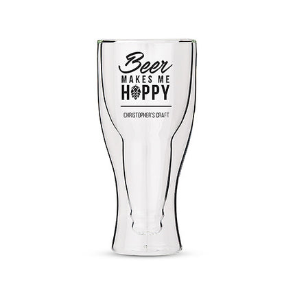 Personalized Double Walled Pilsner Pint Glass