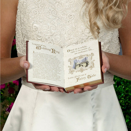 Fairy Tale Storybook Wedding Ring Holder White and Gold