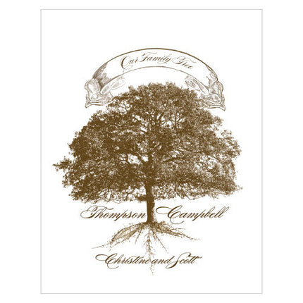 Personalized Family Tree Oak Tree Pillar Candle