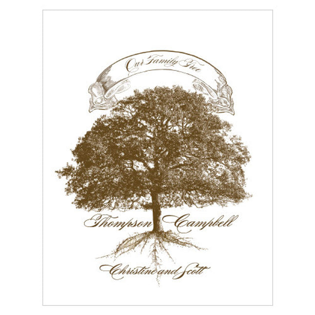 Personalized Family Tree Oak Tree Pillar Candle