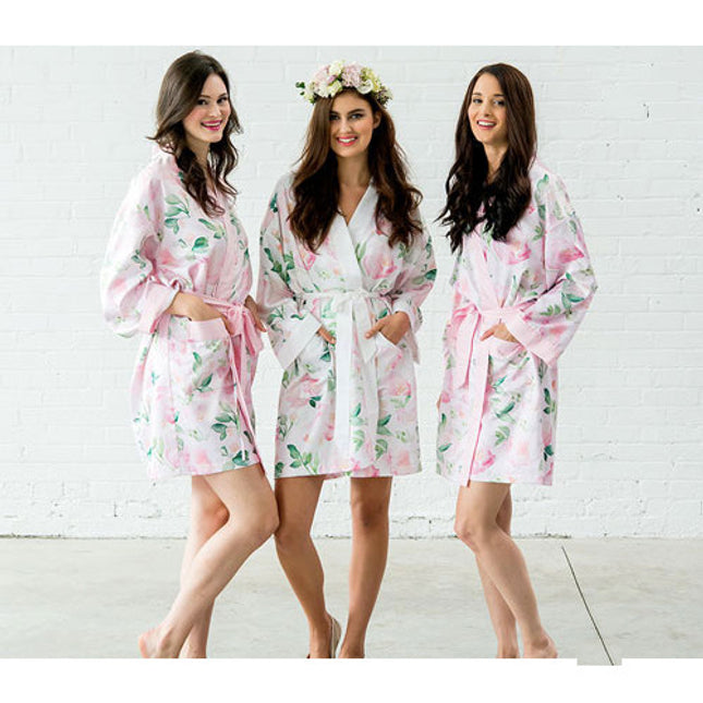 Personalized Silky Kimono Bridesmaids Robes