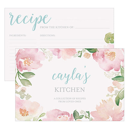 Garden Party Personalized Recipe Cards