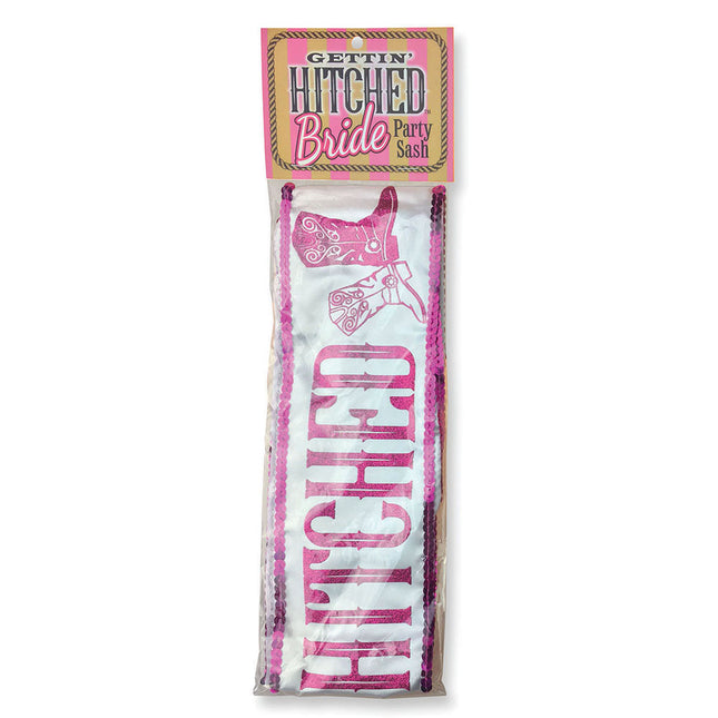 Gettin' Hitched Bachelorette Bridal Party Pink Sash
