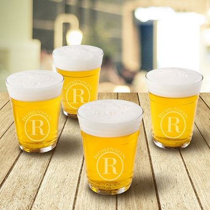 Personalized Solo Cup Style Pint Glass Tumbler - Set of Four