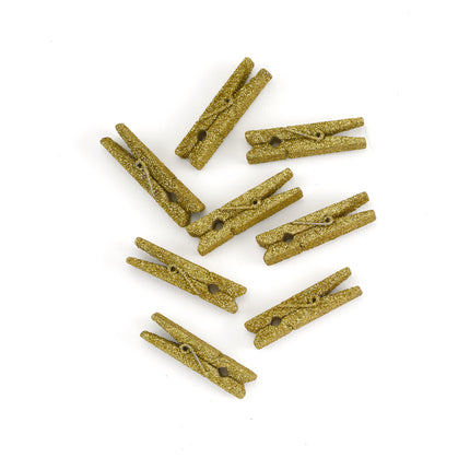 Mini Gold Glitter Clothespins Weddings and Parties