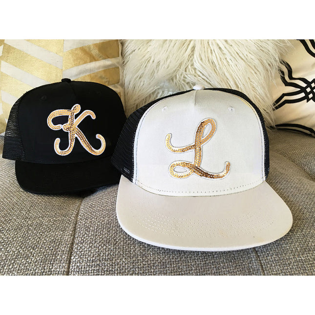 Personalized Metallic Gold Monogram Trucker Hat - Discontinued