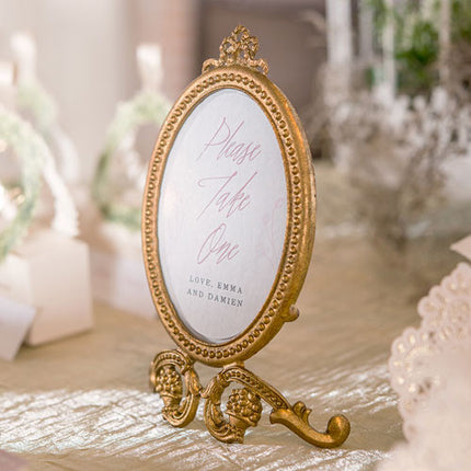 Gold Oval Baroque Frame Wedding Party Table Decor