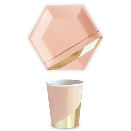 Gold and Blush 9oz Party Cup (Pack of 8)