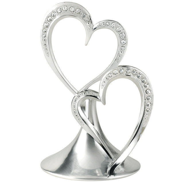 Sparkling Rhinestone Heart Wedding Cake Top