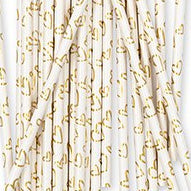 Gold Foil Hearts Party Drinking Straws