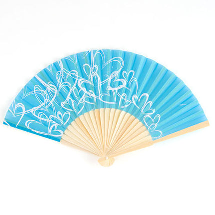 Bridesmaid Wedding Guest Hand Fan with Hearts (Pack of 6)