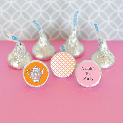 Personalized Tea Party Hersheys Kisses Stickers