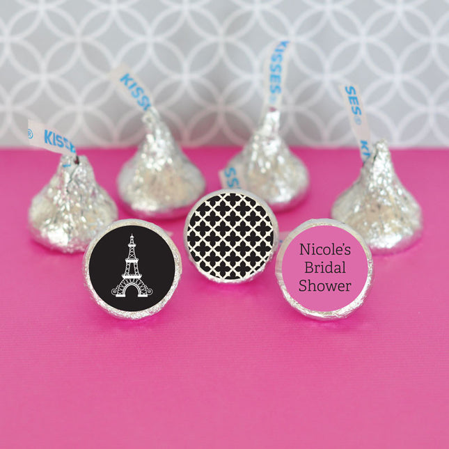 Paris Eiffel Tower Hershey's Kisses Bridal Shower Stickers