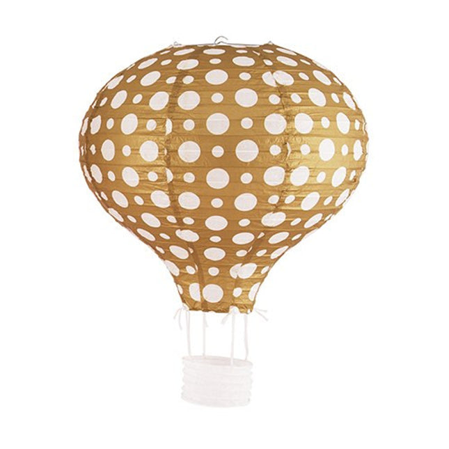 Hot Air Balloon Paper Lantern Set Gold White
