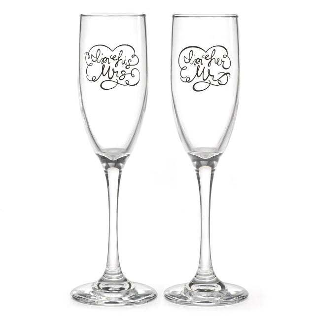 I'm His Mrs I'm Her Mr Champagne Flute Set