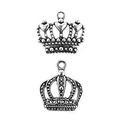 King and Queen's Crown Wedding Favor Charms