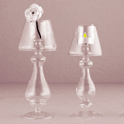 Table Lamp Shaped Blown Glass Votive Candle Holder