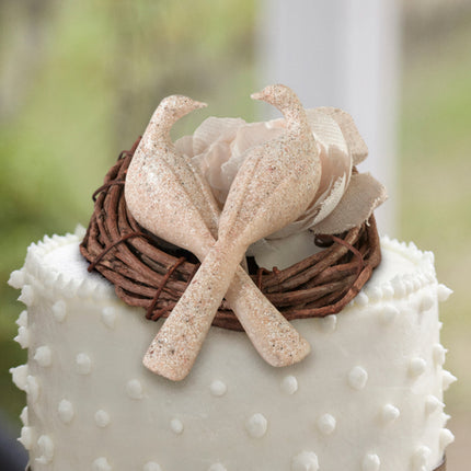 Love Bird Couple Wedding Cake Pick