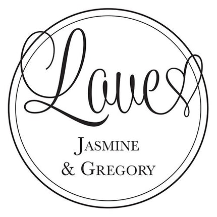Love Personalized Rubber Stamp for Weddings and Parties