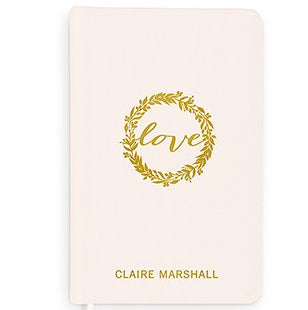 Love Wreath Personalized Linen Wedding Vows Pocket Journal