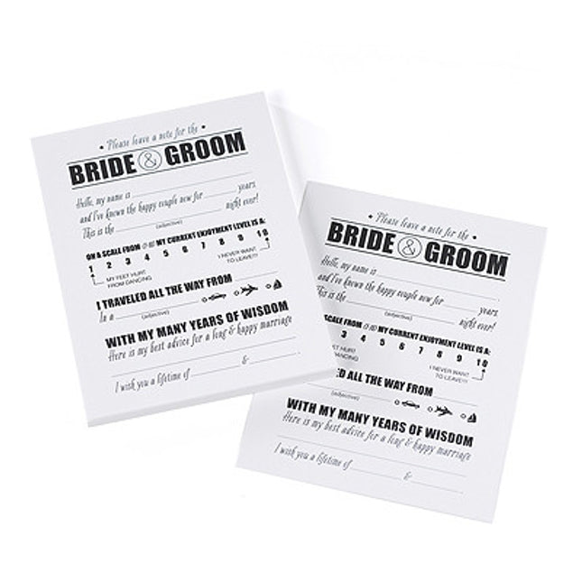 Fill-in-the-Blank Cards for the Bride and Groom