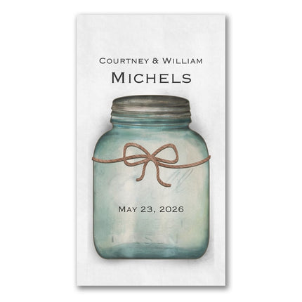 Personalized Rustic Mason Jar Inspired Party Event Wedding Napkin (Pack of 50)