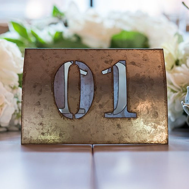 Laser Cut Metal Wedding Party Table Number Set