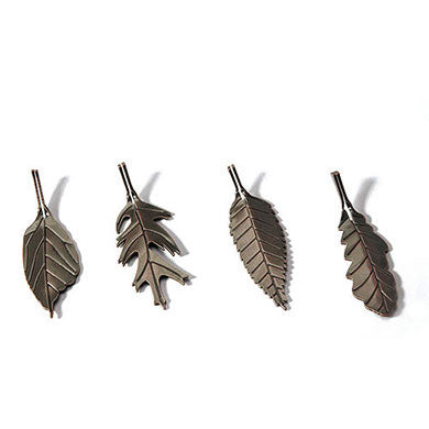Metal Leaf Shaped Card Holders With Autumn Bronze Finish