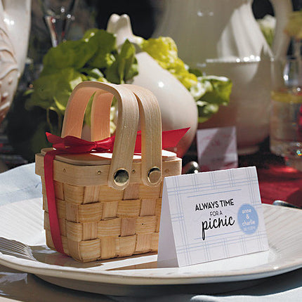 Mini Picnic Basket Wedding Party Favor (Pack of 6)