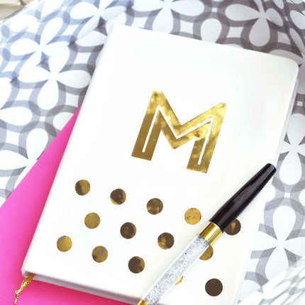 Gold  5" x 7" Monogram Notebook Journal