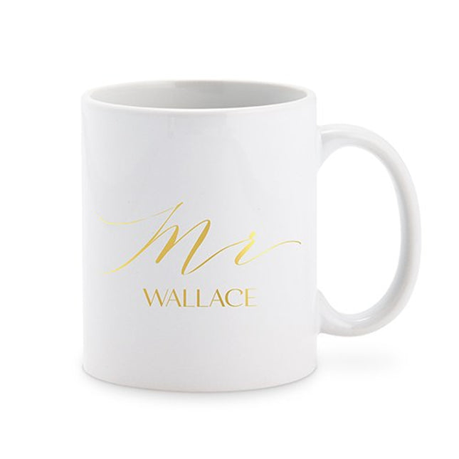 Personalized Mr Coffee Mug Cup Gold Print