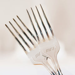 Mr. & Mrs. Wedding Ceremony Cake Fork Set