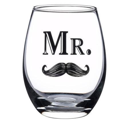 Mr. Drink Glass with Mustache Theme
