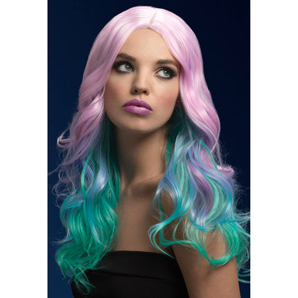 Colorful Ombre Hair Wig Long Woman's Rainbow Hair