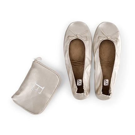 Bride and Bridesmaid's Pocket Shoes with Personalized Bag