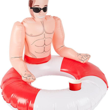 Inflatable Lifeguard Hunk Swim Ring Pool Floatie Party Gag Gift