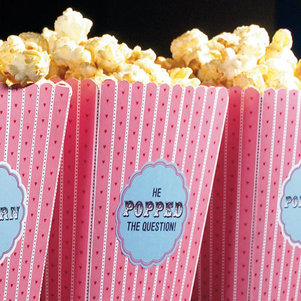 Engagement party food idea with "He Popped the Question" Popcorn