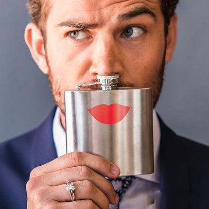 Red Lips Stainless Steel Flask