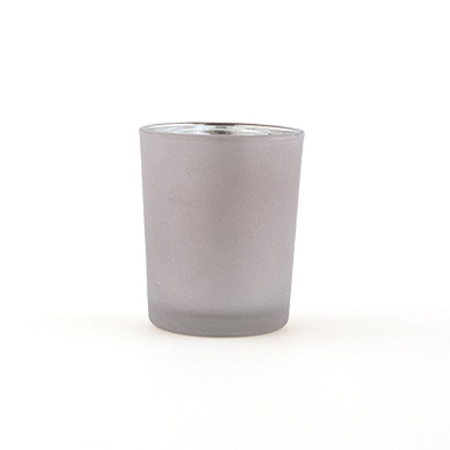 Silver Glass Votive Candle Holder