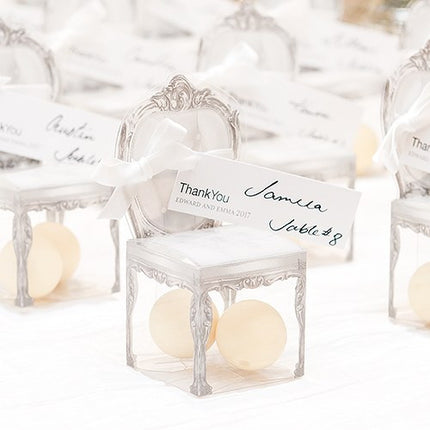 Gold or Silver Chair Wedding Party Favor Boxes (Pack of 10)