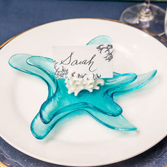 Blue Starfish Glass Plate
