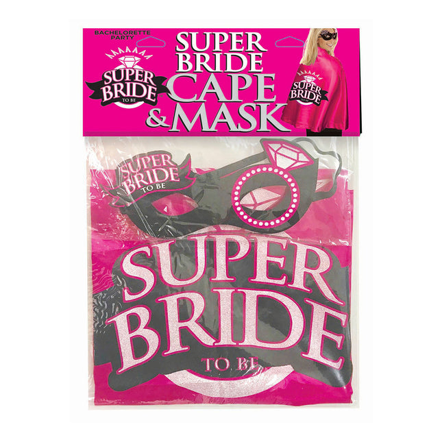 Super Bride Cape and Mask - Hot Pink/Black