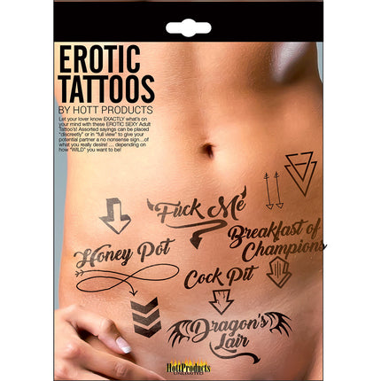 Erotic Party Tattoos - Assorted Pack