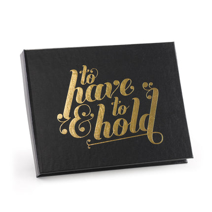 Black and Gold To Have & Hold Wedding Guest Book