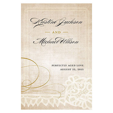 Vintage Mocha Vintage Lace Wine Bottle Label