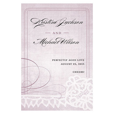 Victorian Purple Vintage Lace Wine Bottle Label