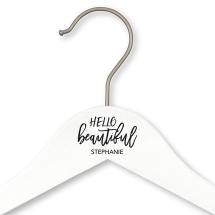 Hello Beautiful Personalized Wooden Wedding Hanger