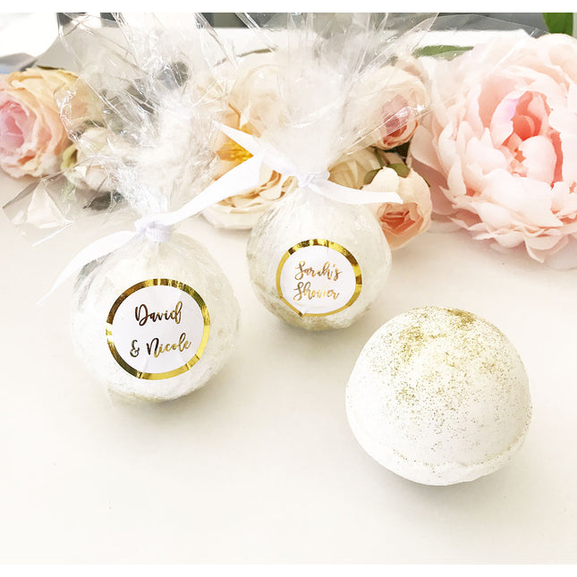 Custom Personalized Bath Bomb Foil Wedding Party Favors (Pack of 12)