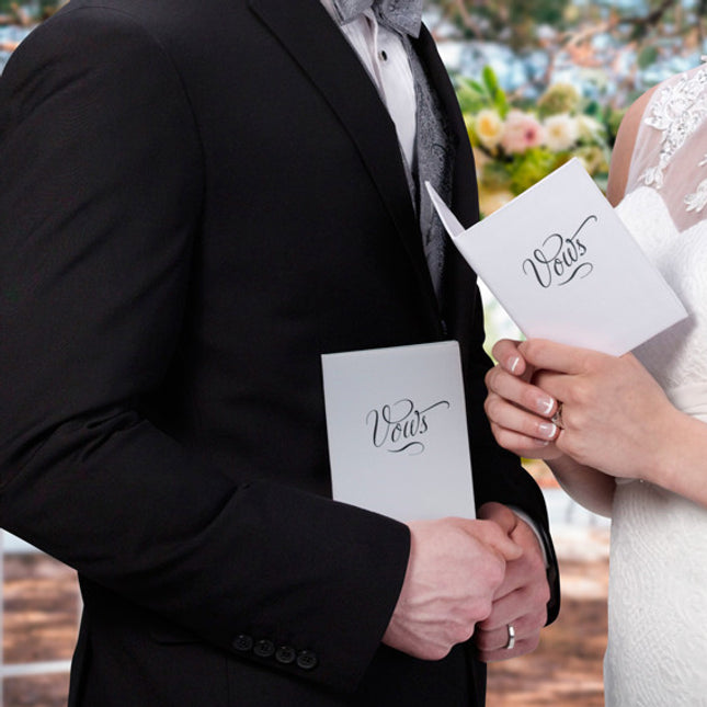 White or Silver Wedding Ceremony Vows Books (Set of 2 )
