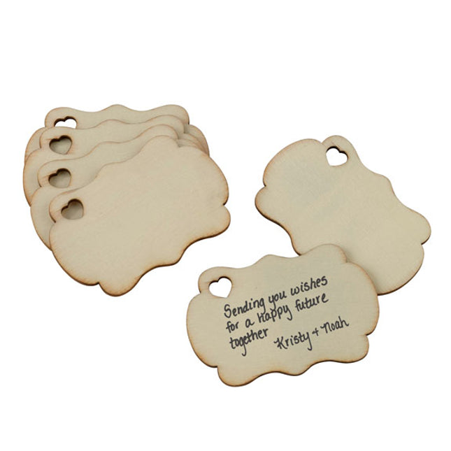 Wooden Wedding Party Guest Signing Tags (Pack of 36)